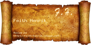 Feith Henrik névjegykártya